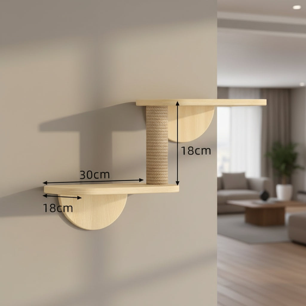 Wooden Cat House Climbing Shelf Wall Mounted Kitten Villa Floating Shelves for Sleeping and Resting Pet Wall Furniture