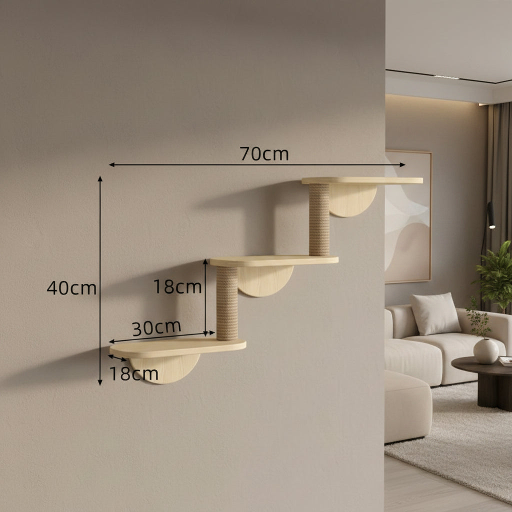 Wooden Cat House Climbing Shelf Wall Mounted Kitten Villa Floating Shelves for Sleeping and Resting Pet Wall Furniture