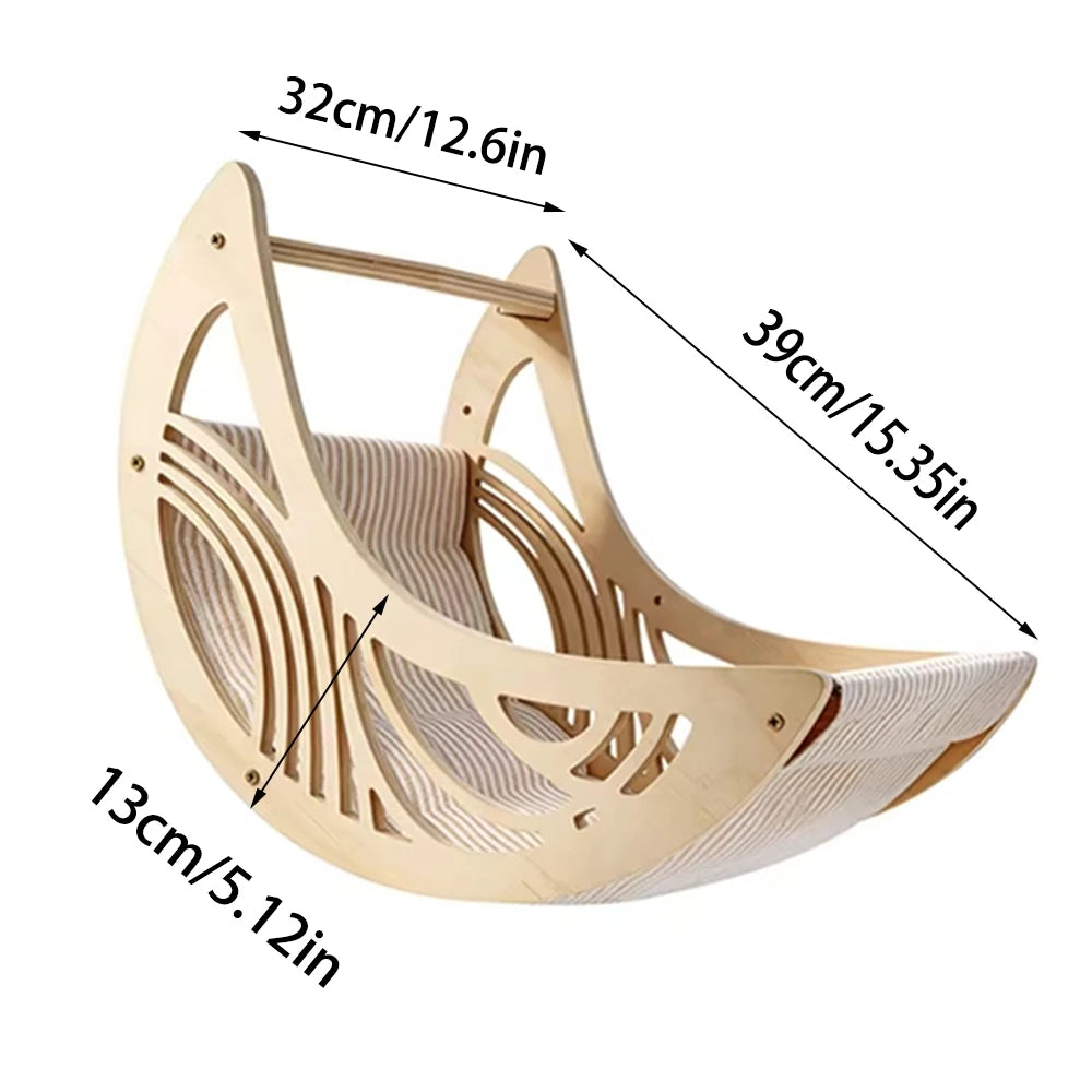 Wall-Mounted Cat Hammock Cat Tree Tower Scratching Post Star-Shaped Steps Ladder Kitten Hiding House Indoor Cats Playground