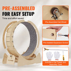 Succebuy Wooden Cat Exercise Wheel Large Cat Treadmill Wheel for Indoor Cat Running Wheel with Detachable Carpet& Cat Teaser