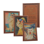 3 Pack Cardboard Cat Wall Scratcher Board, Art Wall Cat Scratcher with No-Drill Adhesive Strips, Water-Based Ink, Furniture Protector for Indoor Cats
