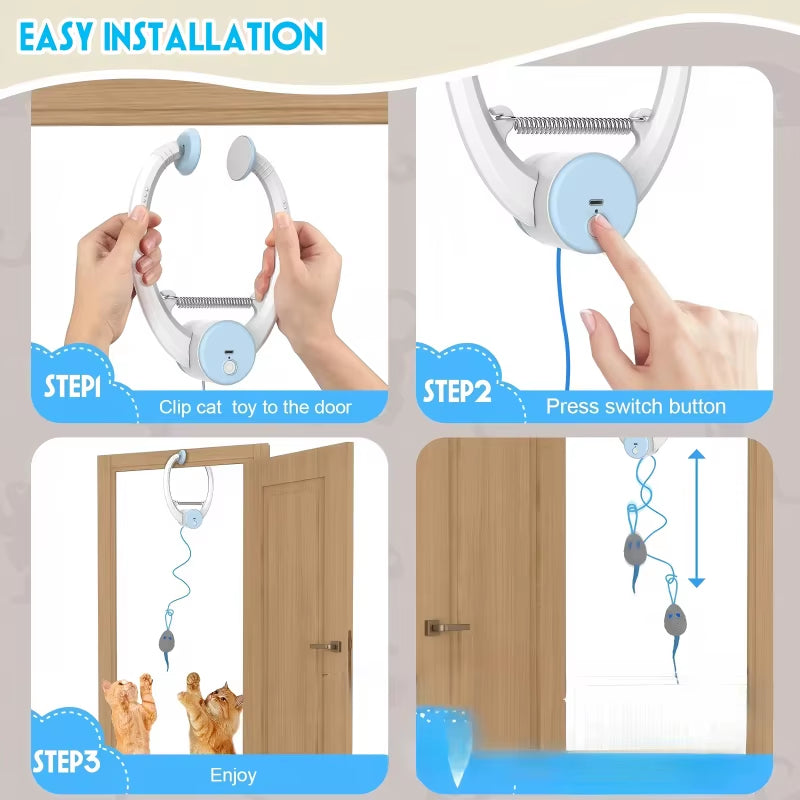 Cat Toys Swing Sticky Disc Elastic Hanging Door Teasing Cat Rope Long Rope Teasing Cat Cat Toy Cat Accessories Pet Kitten Toy