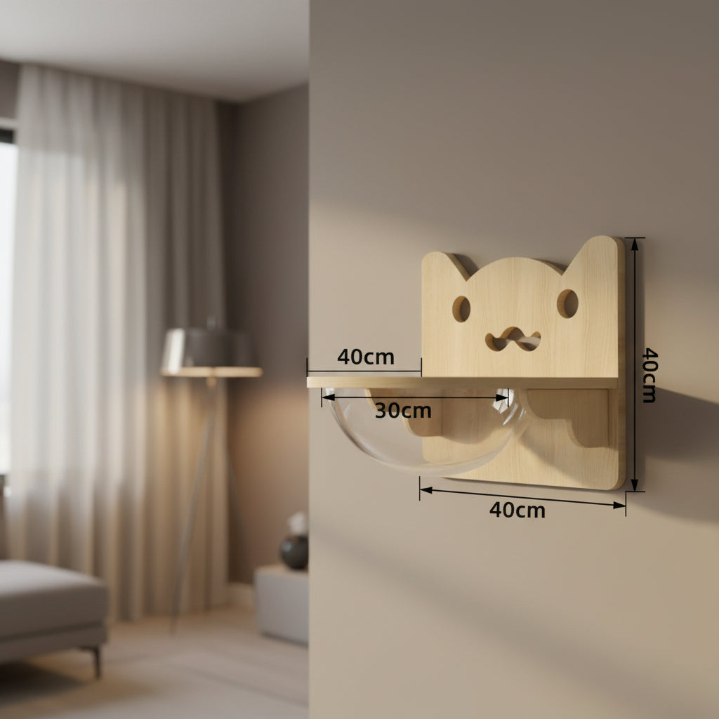 Wooden Cat House Climbing Shelf Wall Mounted Kitten Villa Floating Shelves for Sleeping and Resting Pet Wall Furniture