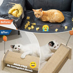 Horizontal Scratching Post, 30" Sisal Cat Scratch Pad, Large Cat Scratcher with Spring Toy, Protect Furniture for Indoor Kitten