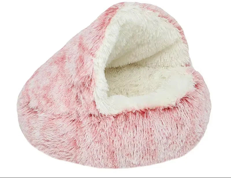 Winter Plush Pet Cat Bed round Cat Cushion Cat House 2 in 1 Warm Cats Basket Pet Sleep Bag Kitten Nest Kennel for Small Dog Cats