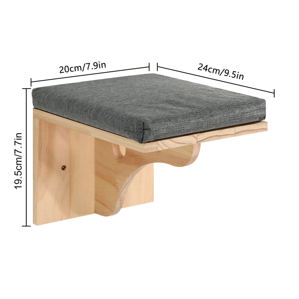 Wall Mounted Cat Shelf Bed with Soft Cushion Cat Hammock Perch Indoor Cat Furniture for Kittens & Adult Cats Climbing Sleeping