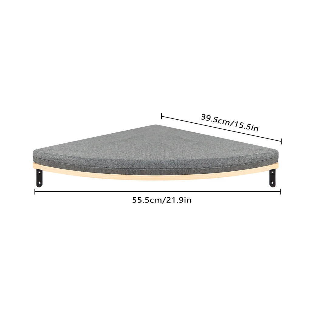 Wall Mounted Cat Shelf Bed with Soft Cushion Cat Hammock Perch Indoor Cat Furniture for Kittens & Adult Cats Climbing Sleeping