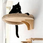 Wall-Mounted Cat Hammock Cat Tree Tower Scratching Post Star-Shaped Steps Ladder Kitten Hiding House Indoor Cats Playground