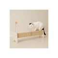 Horizontal Scratching Post, 30" Sisal Cat Scratch Pad, Large Cat Scratcher with Spring Toy, Protect Furniture for Indoor Kitten
