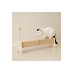 Horizontal Scratching Post, 30" Sisal Cat Scratch Pad, Large Cat Scratcher with Spring Toy, Protect Furniture for Indoor Kitten