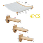 Wall-Mounted Cat Hammock Cat Tree Tower Scratching Post Star-Shaped Steps Ladder Kitten Hiding House Indoor Cats Playground