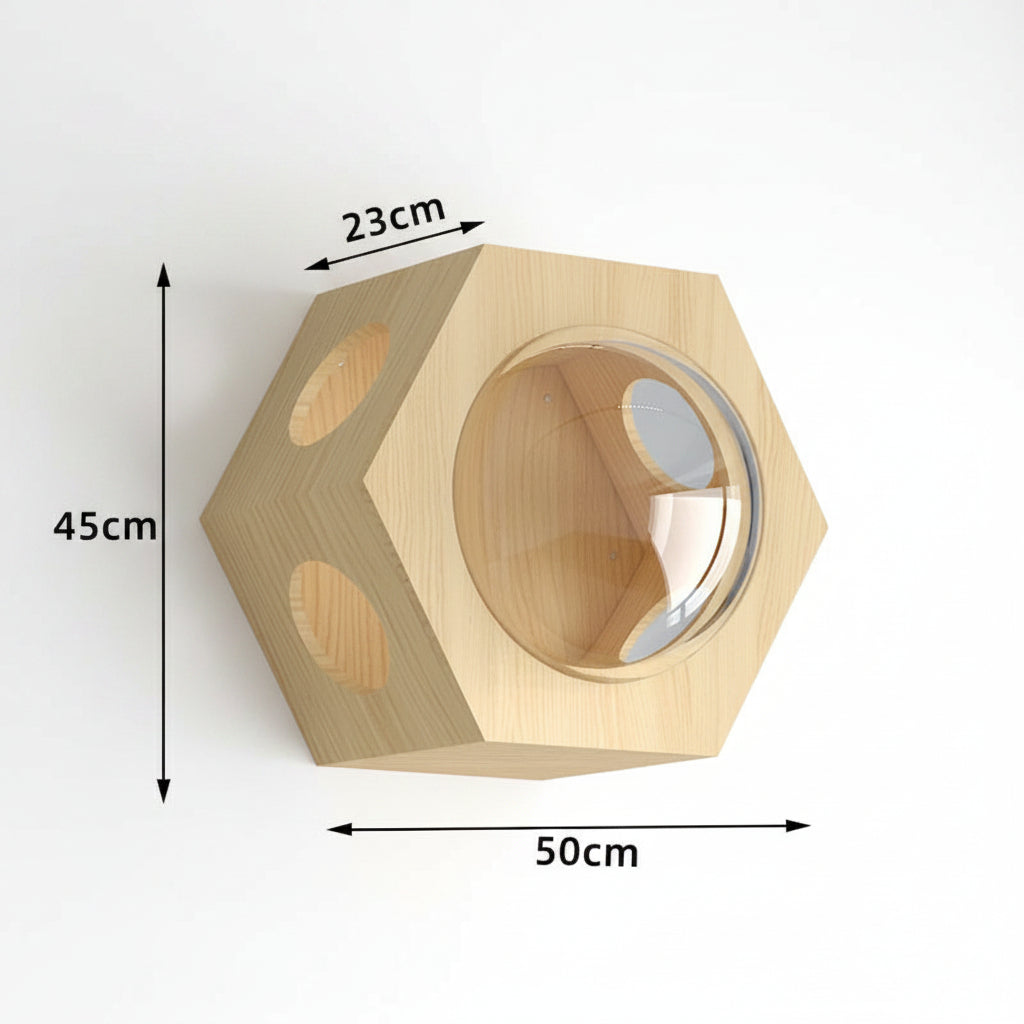 Wooden Cat House Climbing Shelf Wall Mounted Kitten Villa Floating Shelves for Sleeping and Resting Pet Wall Furniture