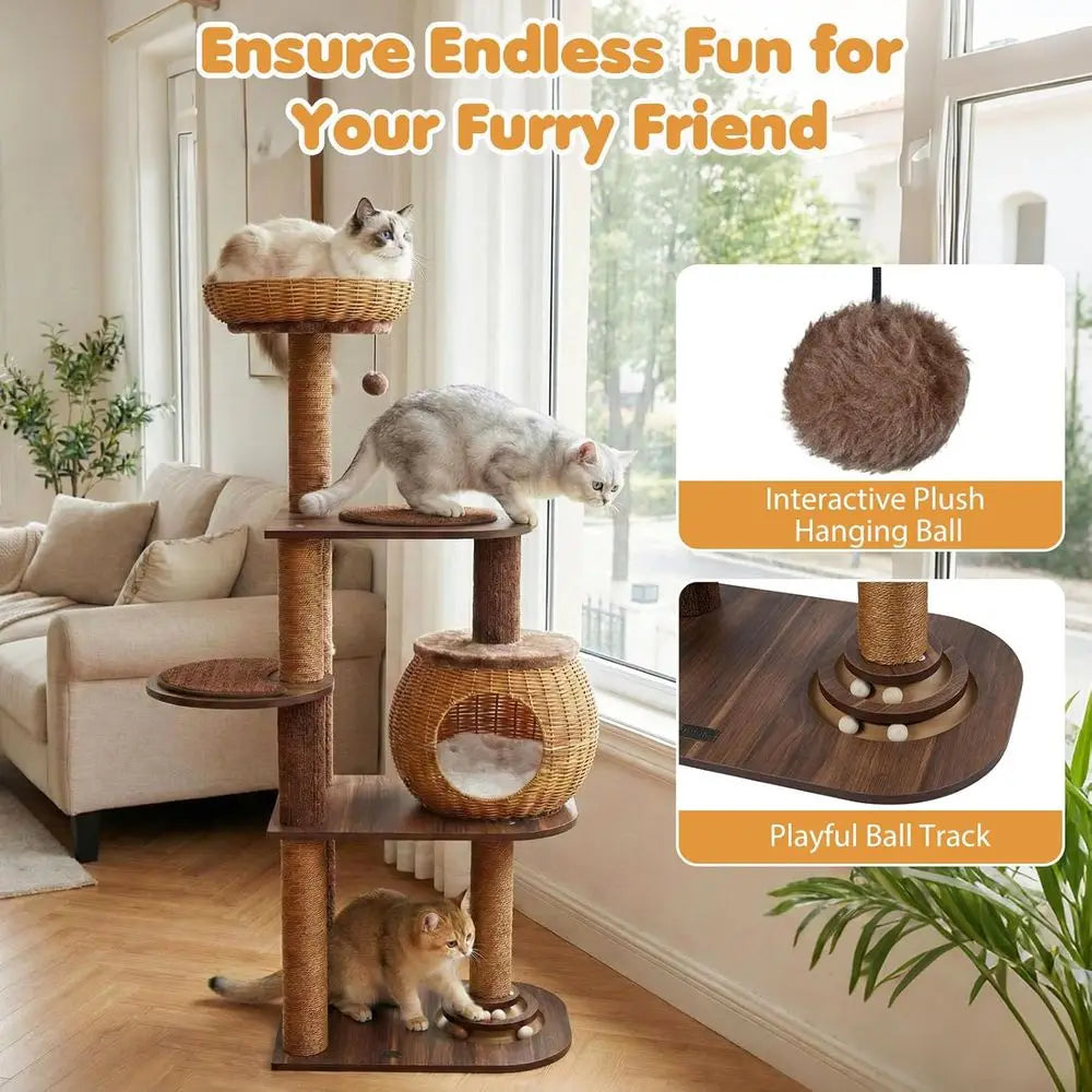The Architectural Rattan Feline Tower