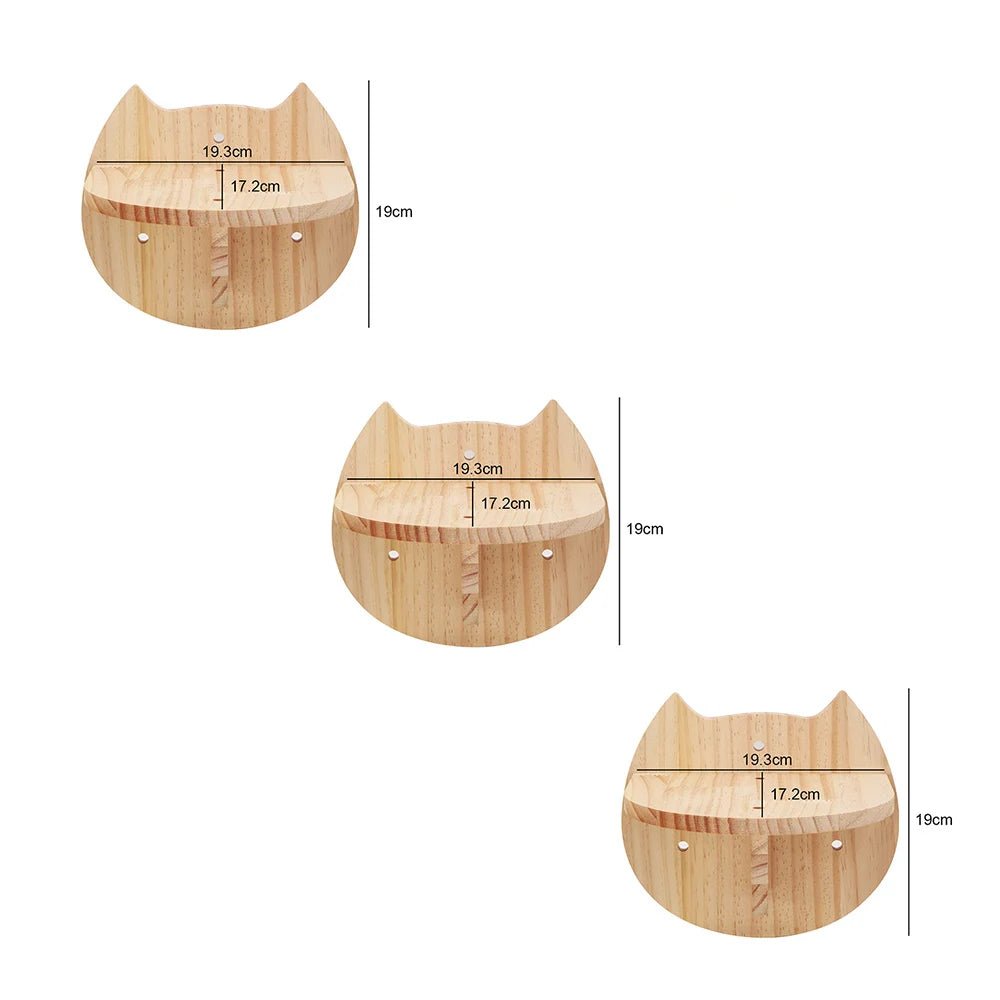 Wall-Mounted Cat Hammock Cat Tree Tower Scratching Post Star-Shaped Steps Ladder Kitten Hiding House Indoor Cats Playground