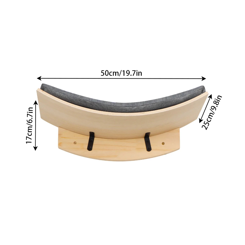 Wall Mounted Cat Shelf Bed with Soft Cushion Cat Hammock Perch Indoor Cat Furniture for Kittens & Adult Cats Climbing Sleeping
