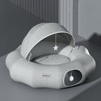 Round Cat Tunnel Nest Bed with Partial Cover and Summer Mat