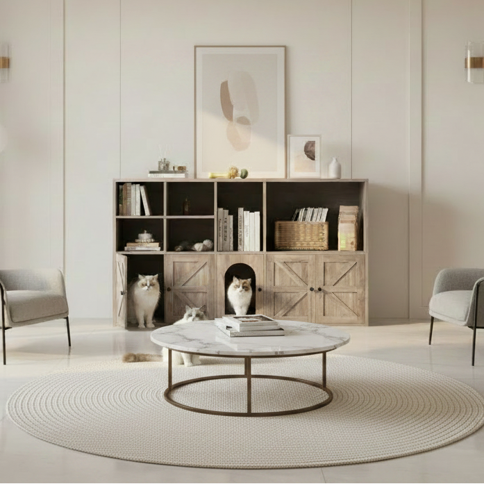Farmhouse Cat Enclosure in Fully Furnished Room