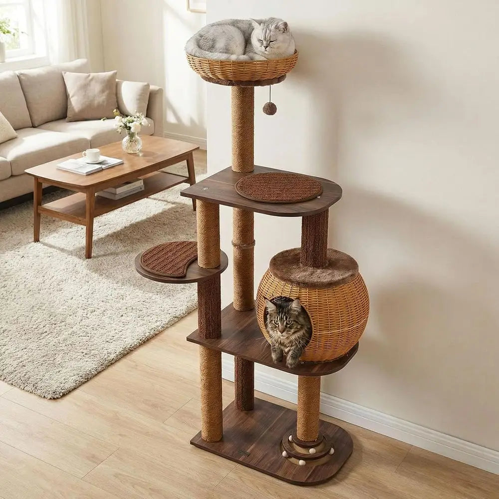 The Architectural Rattan Feline Tower