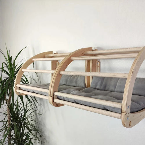 Wall Hanging Wood Hang on the Wall Cat House Mat Beds Cat Tree House Cat Climbing Frame All-Season Pet Furniture Pet Supplies